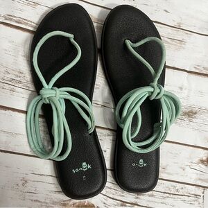 Sanuk‎ Yoga Sunshine Women's Strappy Sandals Teal Aqua Size 8 Flip Flops